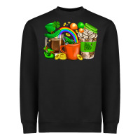 Black St. Patricks Day Coffee Cups Heavyweight Sweatshirt - BundleAndBundleShop