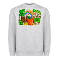 Heather Grey St. Patricks Day Coffee Cups Heavyweight Sweatshirt - BundleAndBundleShop