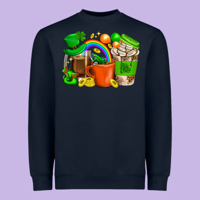 St. Patricks Day Coffee Cups Heavyweight Sweatshirt Designed By Bundleandbundleshop