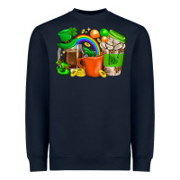 Navy St. Patricks Day Coffee Cups Heavyweight Sweatshirt - BundleAndBundleShop