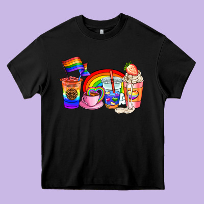 Pride Coffee Cups Heavy Core Tee Designed By Adodesignshop