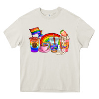 Cream pride coffee cups Heavy Core Tee - AdoDesignShop