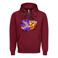 Burgundy Sorta Sweet Sorta Spooky Zipper Hoodie - texasbilliewilder