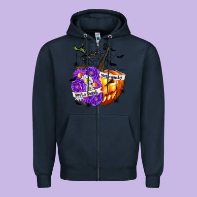 Sorta Sweet Sorta Spooky Zipper Hoodie Designed By Texasbilliewilder