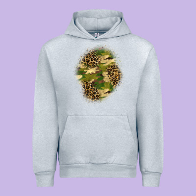 Camouflage And Leopard Patch  4 Urban Hoodie Designed By Bundleandbundleshop
