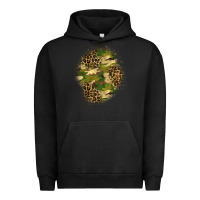Pigment Black camouflage and leopard patch  4 Urban Hoodie - BundleAndBundleShop
