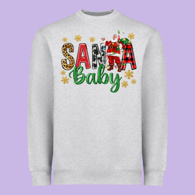 Santa Baby With Santa Heavyweight Sweatshirt Designed By Bundleandbundleshop