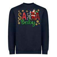 Navy Santa Baby With Santa Heavyweight Sweatshirt - BundleAndBundleShop