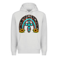 Dove Grey cross rainbow Premium Hoodie - JahusDesignShop