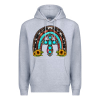 Heather Grey cross rainbow Premium Hoodie - JahusDesignShop