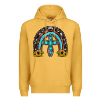 Mustard cross rainbow Premium Hoodie - JahusDesignShop