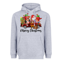 Heather Grey merry christmas truck gnomies Heavyweight Hoodie - CowGirlArtShop