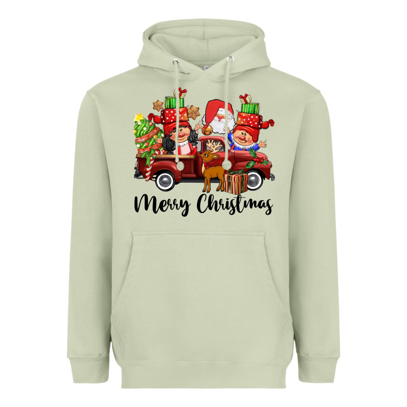 Merry Christmas Truck Gnomies Heavyweight Hoodie by CowGirlArtShop | Teevron