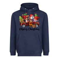Navy merry christmas truck gnomies Heavyweight Hoodie - CowGirlArtShop
