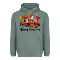 Sage merry christmas truck gnomies Heavyweight Hoodie - CowGirlArtShop
