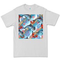 Dove Grey dolphin and crab seamless pattern Premium Tee - BundleAndBundleShop