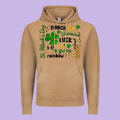 St. Patricks Day Doodle Vintage Hoodie Designed By Maliassmallbusiness
