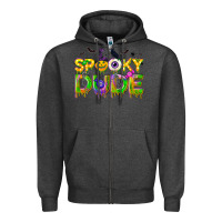 Charcoal Heather spooky dude Zipper Hoodie - NancyCooperArtShop