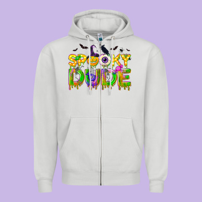 Spooky Dude Zipper Hoodie Designed By Nancycooperartshop