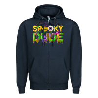 Navy spooky dude Zipper Hoodie - NancyCooperArtShop