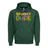 Sports Green spooky dude Zipper Hoodie - NancyCooperArtShop