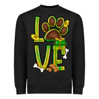 Black Tie dye St. Patrick's Day love dog paw Heavyweight Sweatshirt - BundleAndBundleShop