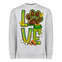 Heather Grey Tie dye St. Patrick's Day love dog paw Heavyweight Sweatshirt - BundleAndBundleShop