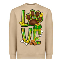 Tie Dye St. Patrick's Day Love Dog Paw Heavyweight Sweatshirt | Teevron