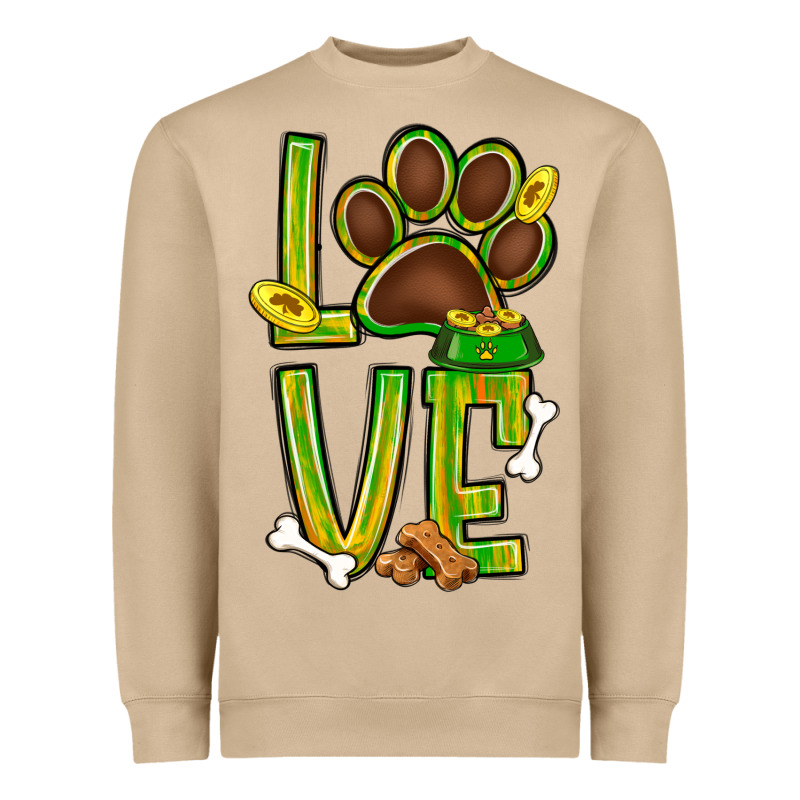 Tie Dye St. Patrick's Day Love Dog Paw Heavyweight Sweatshirt by BundleAndBundleShop | Teevron