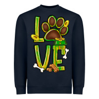 Navy Tie dye St. Patrick's Day love dog paw Heavyweight Sweatshirt - BundleAndBundleShop