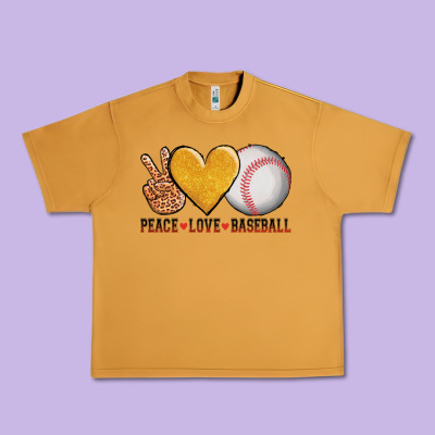 Peace Love Baseball Urban Heavy Tee Designed By Adodesignshop