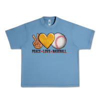 Pebble Blue peace love baseball Urban Heavy Tee - AdoDesignShop
