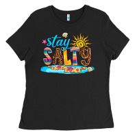 Black stay salty Ladies Tee - AdoDesignShop