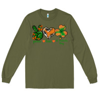 Army Green Peace Love St.Patrick's Day Long Sleeve Tee - BundleAndBundleShop