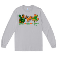 Moon Dust Peace Love St.Patrick's Day Long Sleeve Tee - BundleAndBundleShop