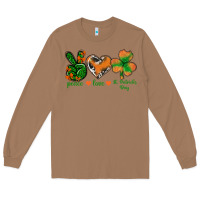 Toasted Coconut Peace Love St.Patrick's Day Long Sleeve Tee - BundleAndBundleShop