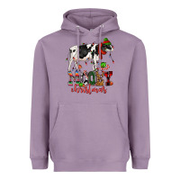 Lavender mooey christmas cow Heavyweight Hoodie - CowGirlArtShop