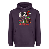 Plum mooey christmas cow Heavyweight Hoodie - CowGirlArtShop