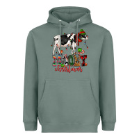 Sage mooey christmas cow Heavyweight Hoodie - CowGirlArtShop