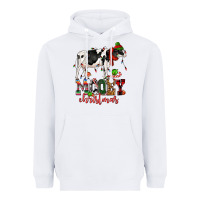 White mooey christmas cow Heavyweight Hoodie - CowGirlArtShop