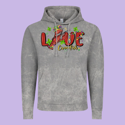 Mardi Gras Love Crawfish Vintage Hoodie Designed By Maliassmallbusiness