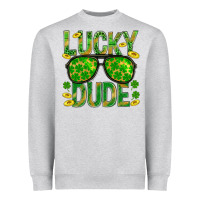 Heather Grey Lucky Dude St Patricks Heavyweight Sweatshirt - BundleAndBundleShop
