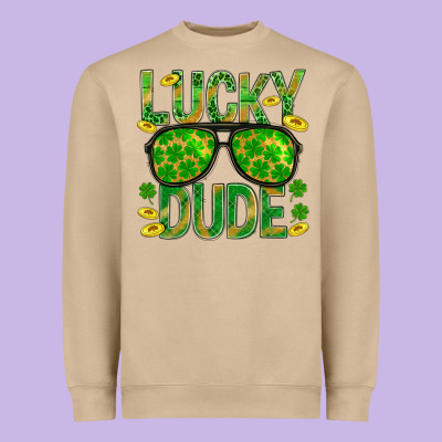 Lucky Dude St Patricks Heavyweight Sweatshirt Designed By Bundleandbundleshop