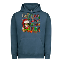 Pigment Midnight Navy coffee is always a good idea Urban Hoodie - FaDigitalArtStudio