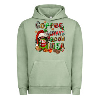 Pigment Oil Green coffee is always a good idea Urban Hoodie - FaDigitalArtStudio