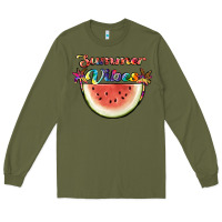 Army Green summer vibes Long Sleeve Tee - JahusDesignShop