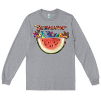 Heather Grey summer vibes Long Sleeve Tee - JahusDesignShop