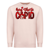 Pale Pink Hey there Cupid Valentine's Day Premium Sweatshirt - HowdyJamesFarm