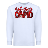 White Hey there Cupid Valentine's Day Premium Sweatshirt - HowdyJamesFarm