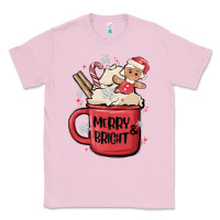 Bubblegum Pink merry and bright Classic Tee - MaliasSmallBusiness